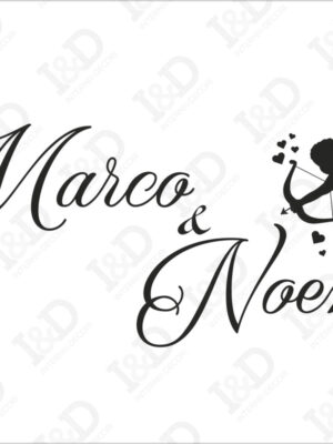 Adesivo da parete amore-Nomi con Cupido-adesivo murale