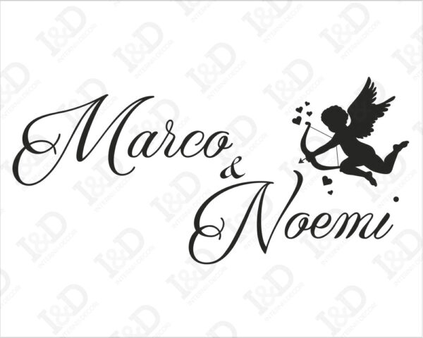 Adesivo da parete amore "CUPIDO CON NOMI"