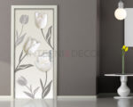 Decorazione adesiva porte fiori "TULIPANI BIANCHI"
