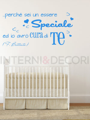 Adesivo da parete frase Franco Battiato "LA CURA"