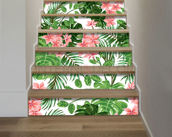 Decorazioni per scale "FOGLIE E FIORI ESOTICI"