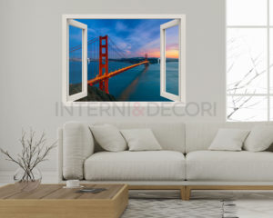 Finestra illusione-golden gate bridge-adesivo murale finestra