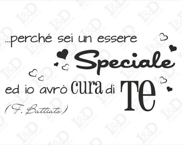 Adesivo da parete frase Franco Battiato "LA CURA"