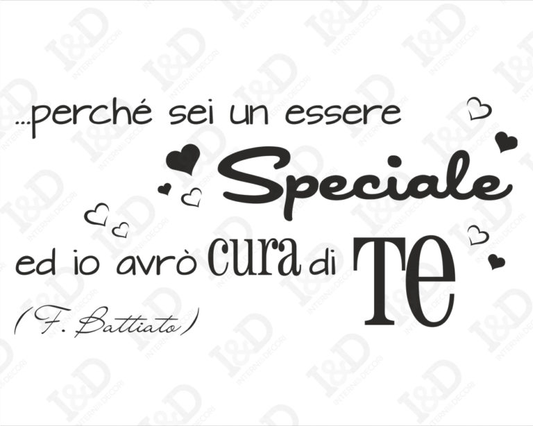 Adesivo da parete frase Franco Battiato "LA CURA"