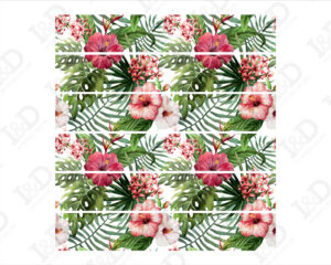 Adesivo per scale-foglie e ibiscus-decorazione per scale