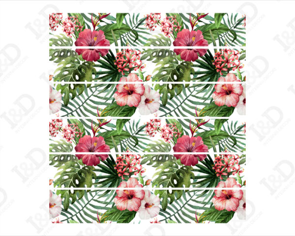 Stickers per scale fiori "FOGLIE E IBISCUS"