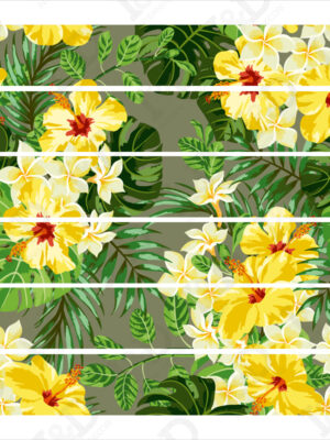 Adesivo per scale-ibiscus-gialli-decorazione per scale