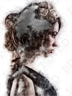 Quadro moderno-profilo di donna-stampa su tela