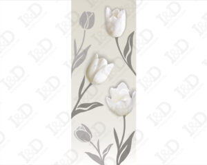 Adesivo per porte fiori-tulipani bianchi