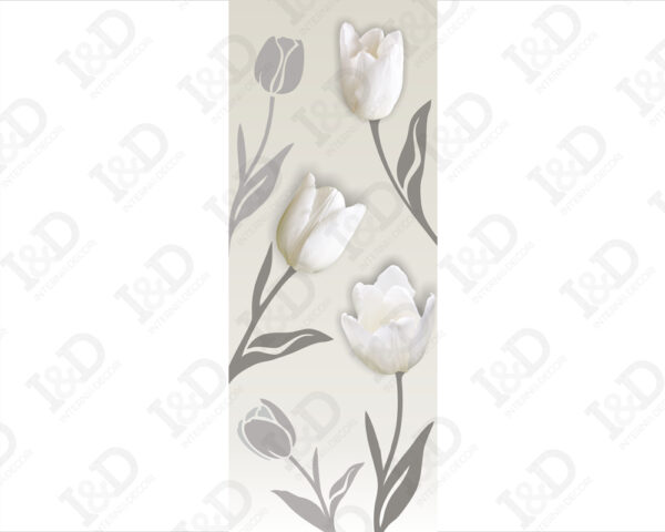 Decorazione adesiva porte fiori "TULIPANI BIANCHI"