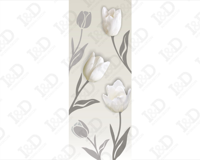 Decorazione adesiva porte fiori "TULIPANI BIANCHI"