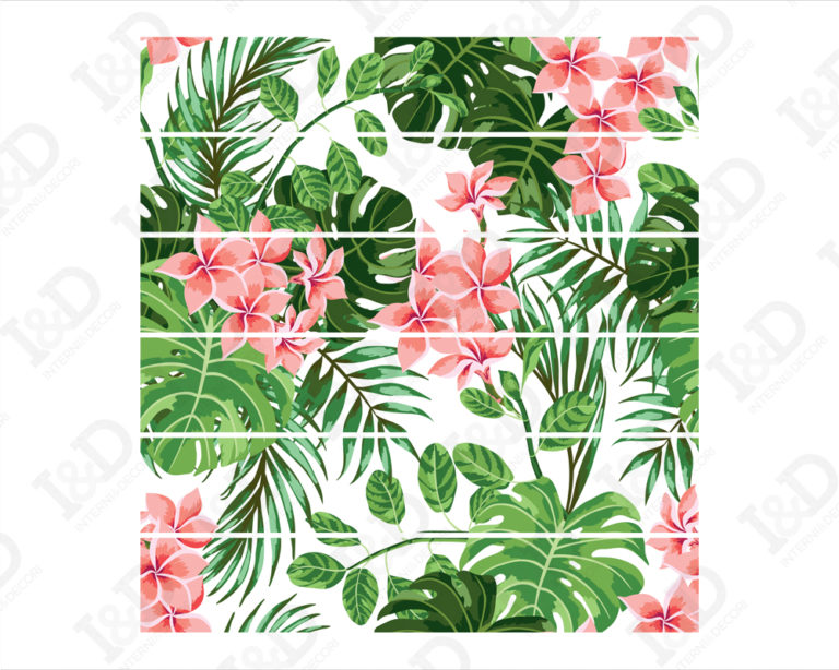 Decorazioni per scale "FOGLIE E FIORI ESOTICI"