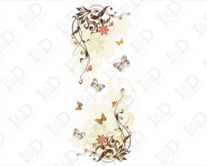 Decori fioriti con farfalle-adesivo per porte