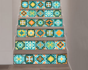 Decorazione per scale-turquoise stairs-adesivo per scale