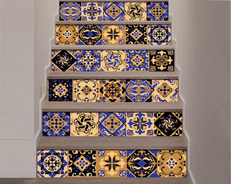 Adesivi per scale "GOLD AND BLUE STAIRS"