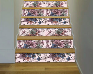 Adesivi per scale fiori "MOTIVO FLOREALE"