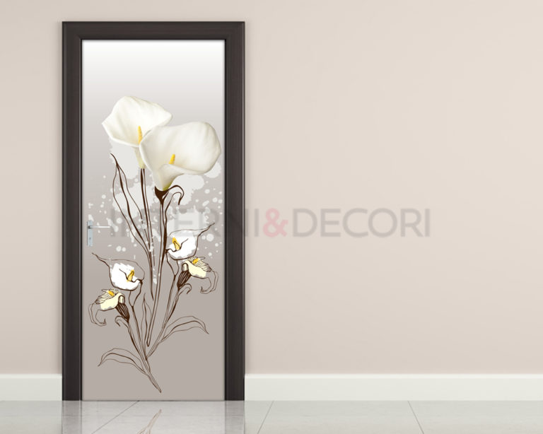 Decorazione adesiva porte fiori "MAZZO DI CALLE BIANCHE"