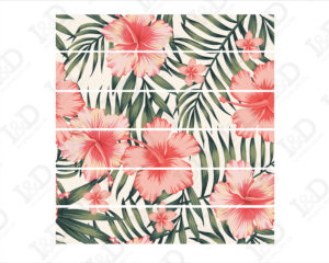 Adesivo per scale-fiori tropicali e foglie di palma-decorazione per scale