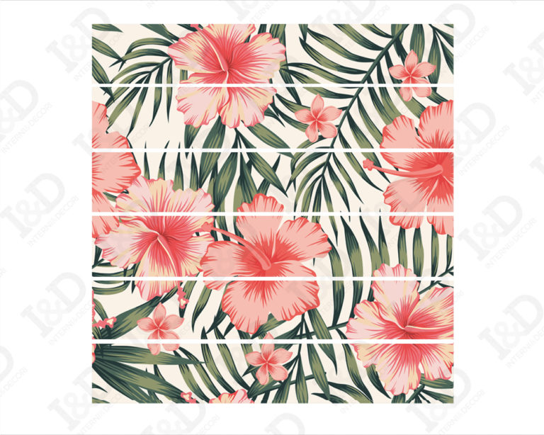 Stickers per scale "FIORI TROPICALI E FOGLIE DI PALMA"