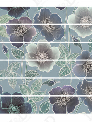 Adesivo per scale-sfondo con fiori-decorazione per scale