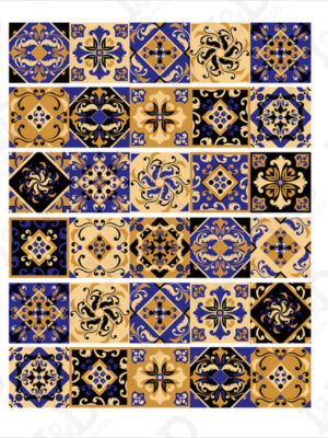 Adesivo per scale-gold and blue stairs-decorazione per scale