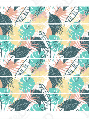 Adesivo per scale-foglie tropicali-decorazione per scale