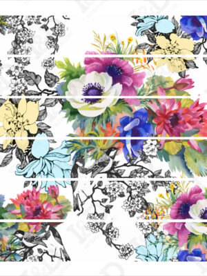 Decorazione per scale-fiori-variopinti-adesivo per scale