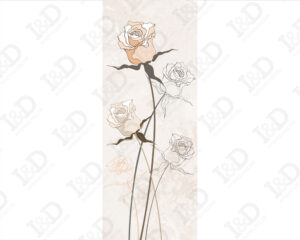 Decoro porta fiori-rose delicate-Adesivo per porte