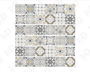 Adesivo per scale-gray and yellow stairs-decorazione per scale