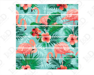 Adesivo per scale-fiori e fenicotteri rosa-decorazione per scale