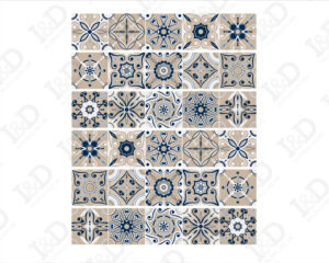 Adesivo per scale-beige and blue stairs-decorazione per scale