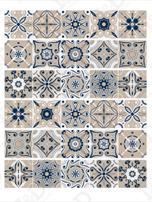 Adesivo per scale-beige and blue stairs-decorazione per scale