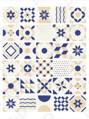 Adesivo per scale-white and blue stairs-decorazione per scale