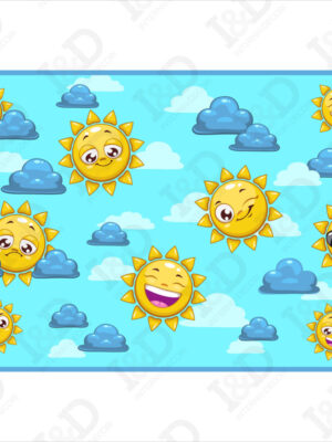 Tappeto adesivo-sole e nuvole-adesivo per pavimenti