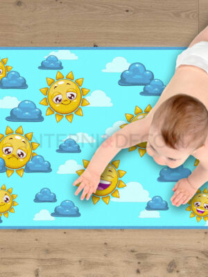 Tappeto adesivo bambini "SOLE E NUVOLE" - Adesivo per pavimento