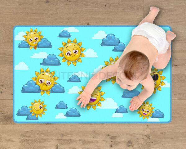 Tappeto adesivo bambini "SOLE E NUVOLE" - Adesivo per pavimento