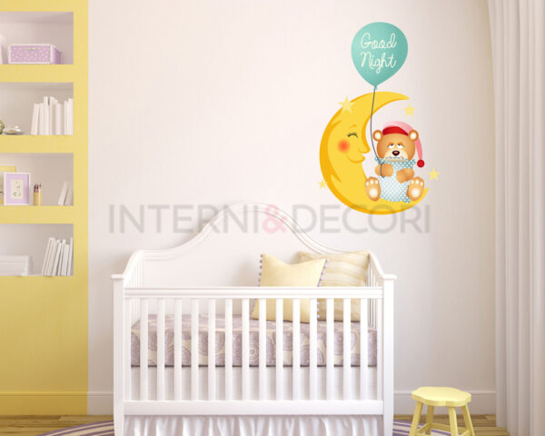 Adesivo da parete orsetti "GOOD NIGHT SWEET BEAR" - Adesivo murale