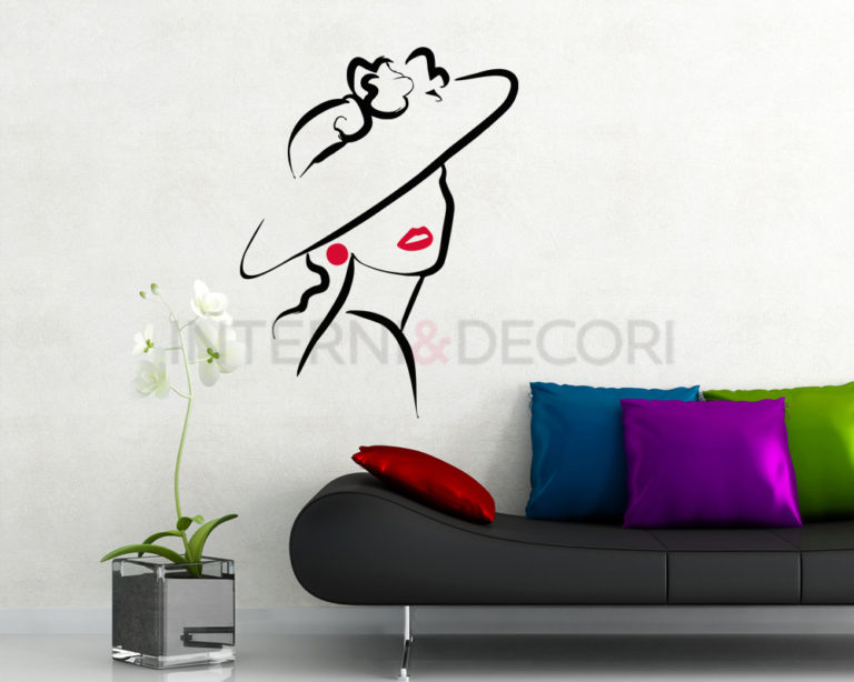 Adesivo da parete donna "ELEGANZA E BELLEZZA"