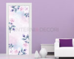 Decorazione adesiva porte fiori "DELICATE ROSE ROSA"