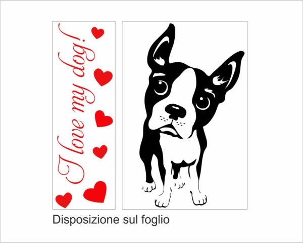 Adesivo da parete cane "I LOVE MY DOG"