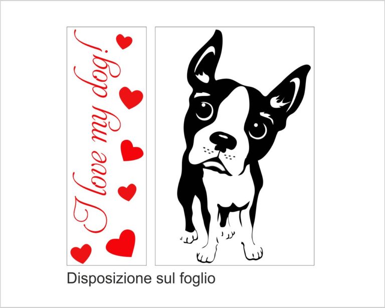 Adesivo da parete cane "I LOVE MY DOG"