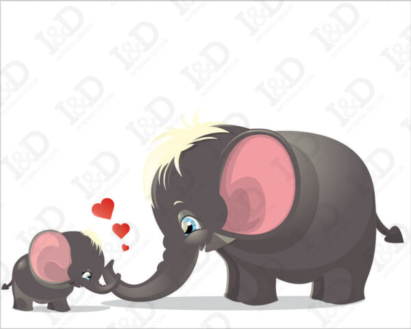 Adesivo da parete elefantini "INFINITA DOLCEZZA" - Adesivo murale