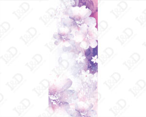 Fiori bianchi su sfondo viola-adesivo per porte