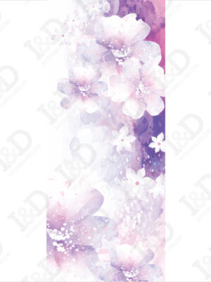 Fiori bianchi su sfondo viola-adesivo per porte