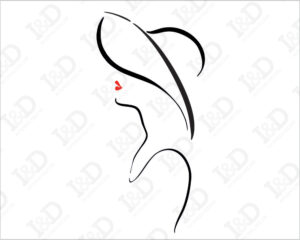 Adesivo murale donna-Profilo delicato