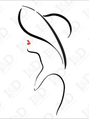 Adesivo murale donna-Profilo delicato