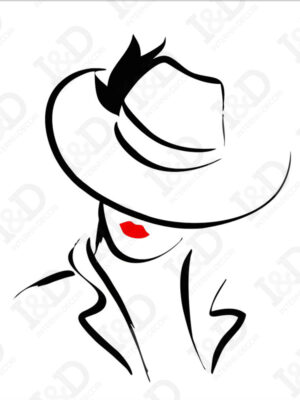 Adesivo murale bellezza-Donna con cappello