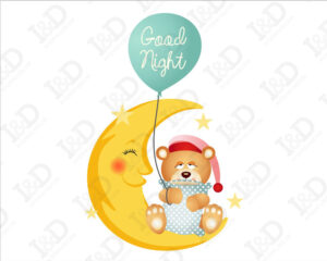 Adesivo murale orsetti-good night sweet bear