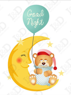 Adesivo murale orsetti-good night sweet bear