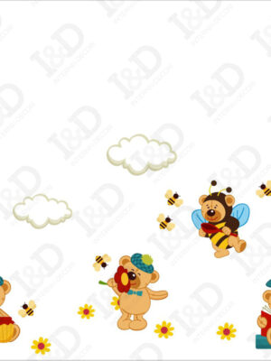 Adesivo da parete-orsetti divertenti-adesivo murale